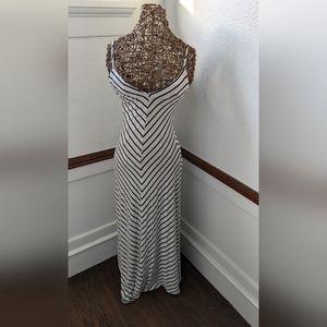 Iris Cream & Black Maxi Stripe Dress